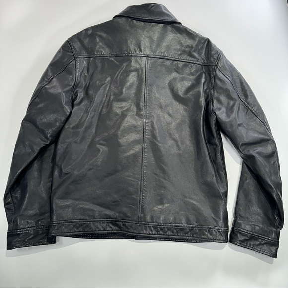 J Crew women leather jacket everyday black large - Picture 3 of 12